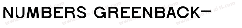 Numbers Greenback字体转换